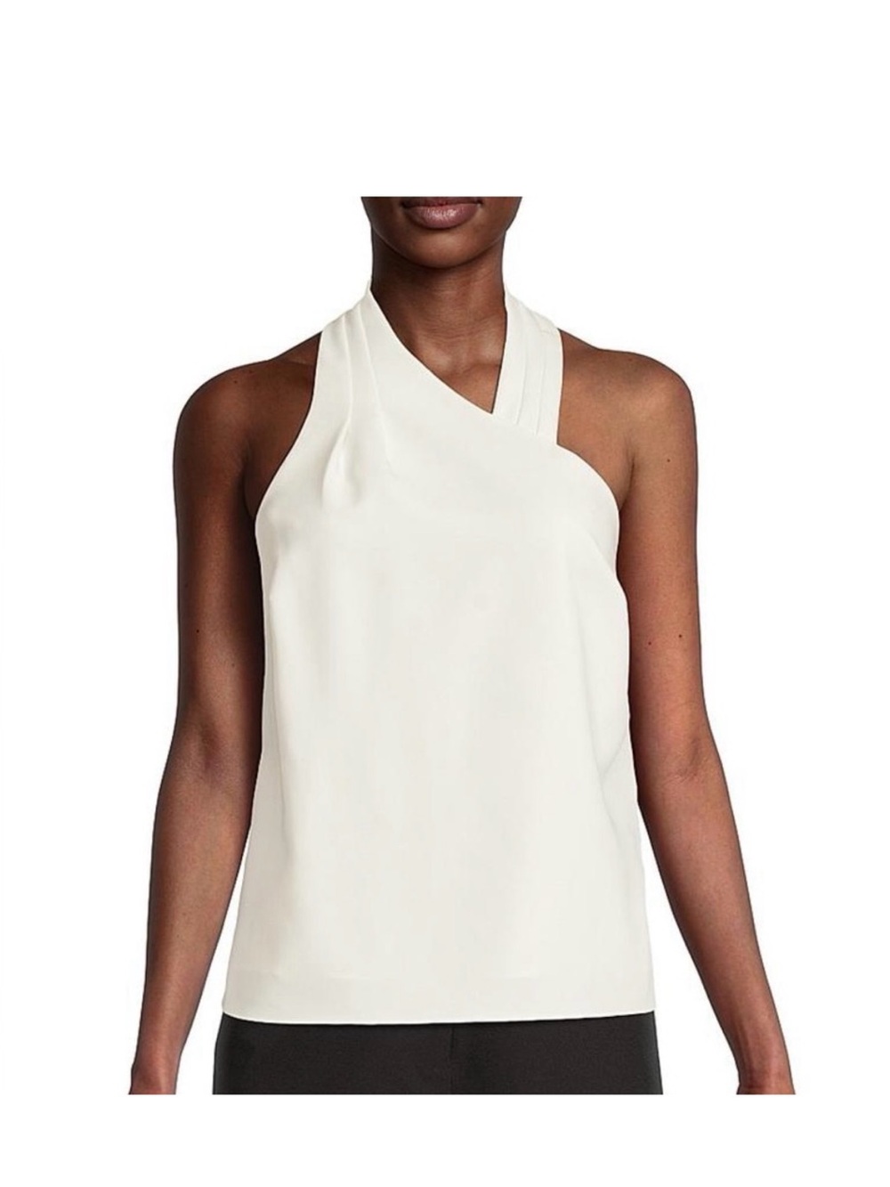 NWT Milly Cream Asymmetric Halter Tank Preston Cady Top Size L